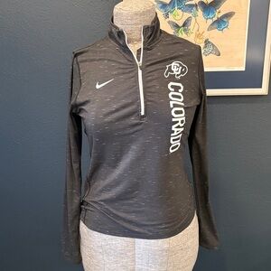 Nike Grey CU University of Colorado Vertical Logo Quarter-Zip Pullover Large
